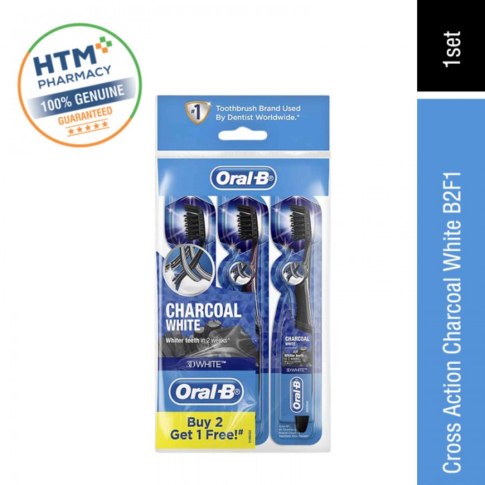 Oral B Cross Action Charcoal White B2F1