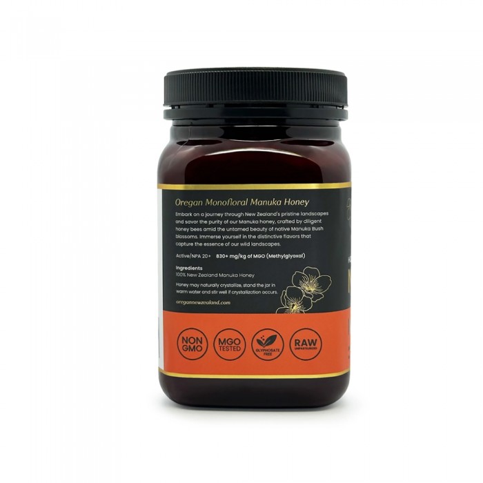 OREGAN NEW ZEALAND Madu Manuka MGO 830+ 500g Manuka Honey, Madu Original, Madu Asli