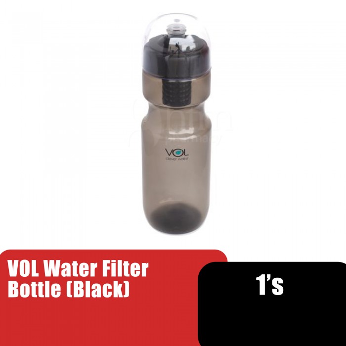 Vol Water Filter Travel Bottle, Hiking Bottle, Camping Bottle (水壶 / 水过滤器) - Black