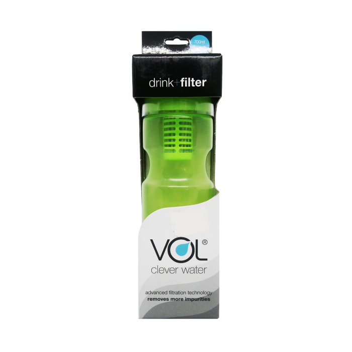 Vol Water Filter Travel Bottle, Hiking Bottle, Camping Bottle (水壶  水过滤器) - Green