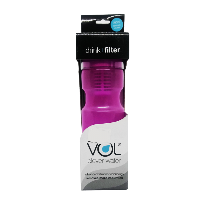 Vol Water Filter Travel Bottle, Hiking Bottle, Camping Bottle (水壶 / 水过滤器) - Purple