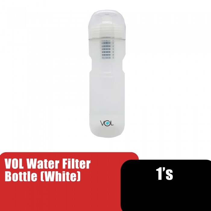 Vol Water Filter Travel Bottle, Hiking Bottle, Camping Bottle (水壶 / 水过滤器) - White