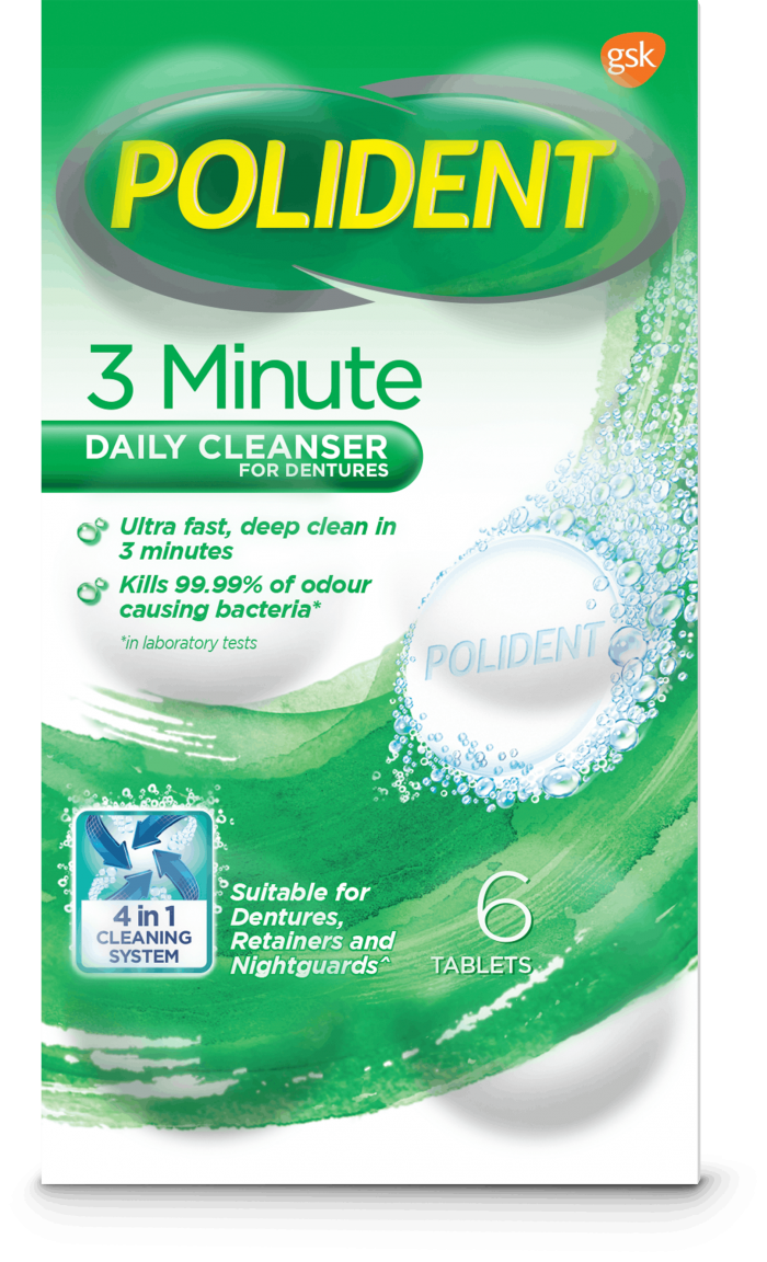 Polident 3 Minute Daily Cleanser For Dentures 6's