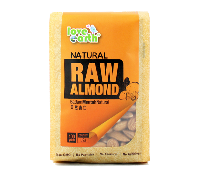 Love Earth Light Roasted Natural Raw Almond 400g