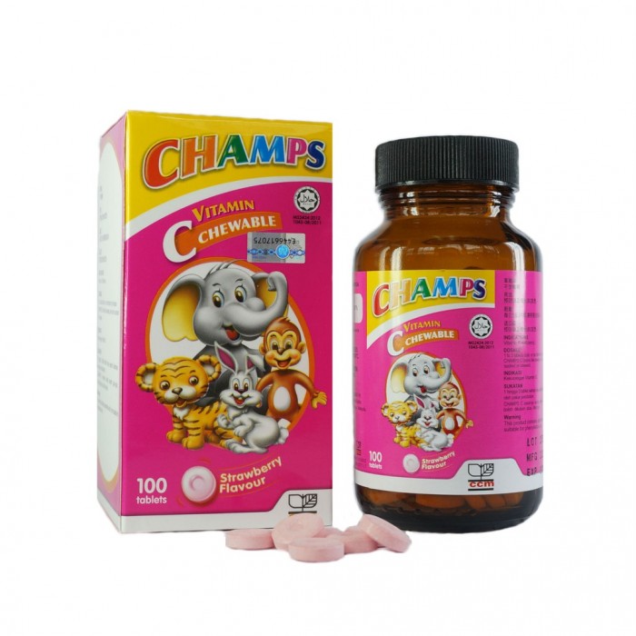 Champs C Chewable 100'S - Strawberry