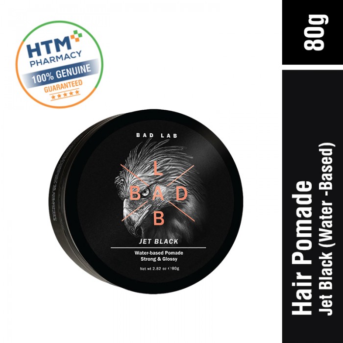 Bad Lab Jet Black Water-Based Pomade-Strong & Glossy 80g