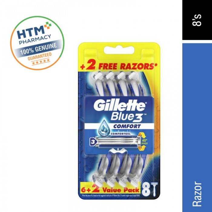 GILLETTE BLUE 3 DISPOSABLE COMFORT 8'S