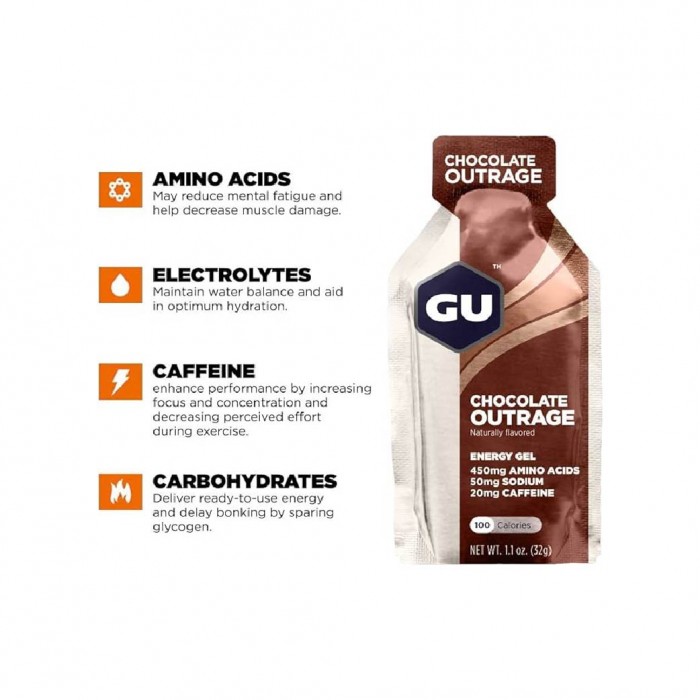 [HTM Online Exclusive] GNC Gu Energy Gel 32g - Chocolate Outrage