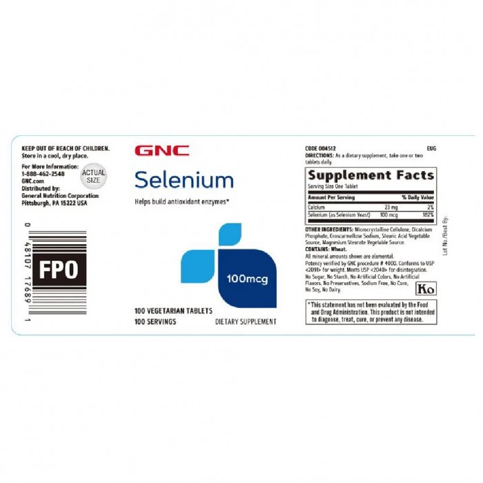 Gnc Selenium 100MCG 100'S