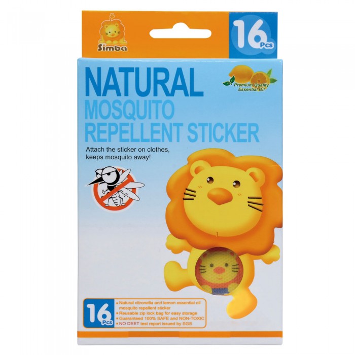 SIMBA HERBAL ESSENTIAL OIL MOSQUITO REPELLENT STICKER 16PCS (P9982)