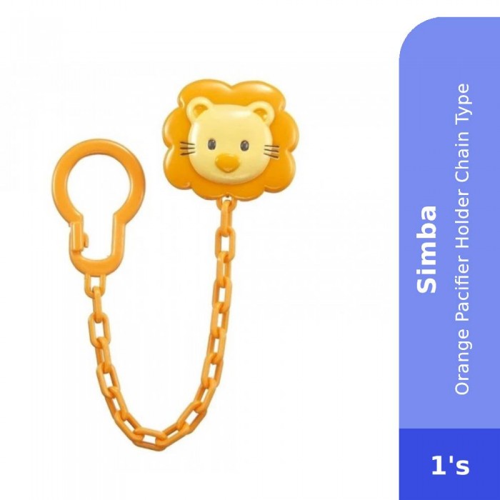 SIMBA Orange Pacifier Holder Chain Type - Baby Feeding , Pacifier Holder, Baby Accessories