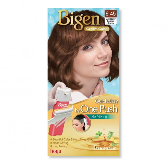 BIGEN Cream Color 6-45 Mahogany Copper - Bigen One Push Hair Color Mahogany Copper 美源 染发剂 染发膏