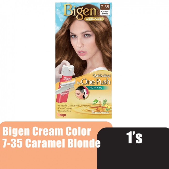 BIGEN Cream Color 7.35 Caramel Blonde - Bigen One Push Hair Color Caramel Blonde 美源 染发剂 染发膏