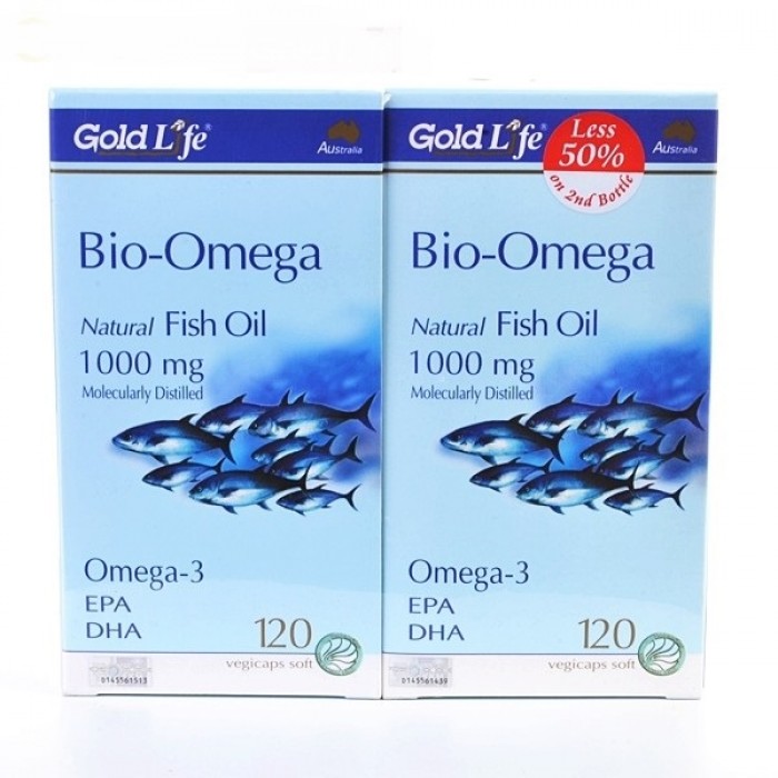 Gold Life Bio-Omega Fish Oil 1000MG 120'S x 2