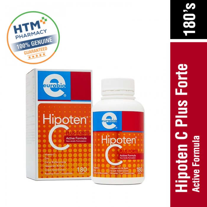 [VITAMIN C] Eurobio Hipoten C Plus Forte Active Formula 180'S