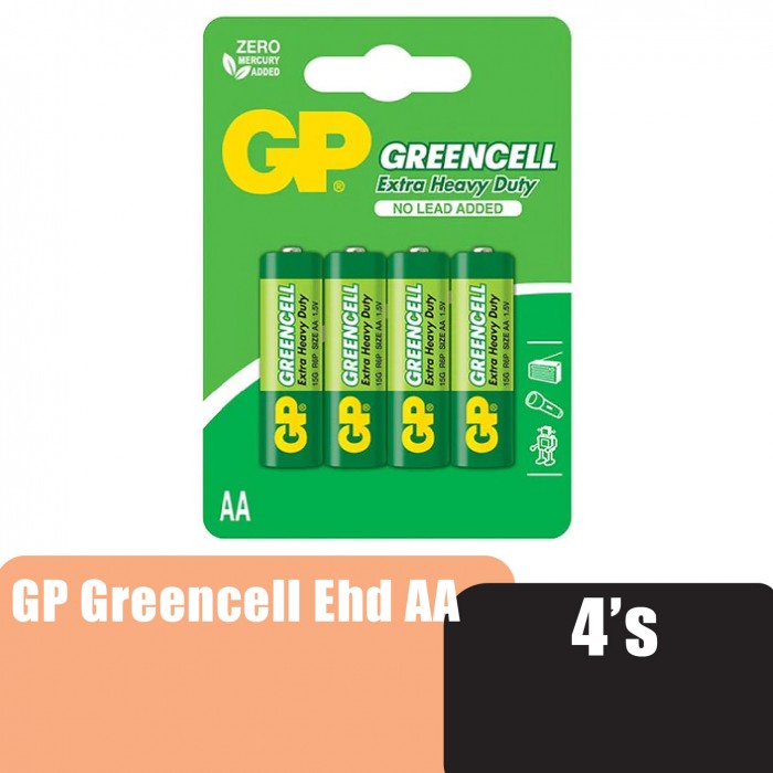 GP BATTERY Greencell Extra Heavy Duty AA 4's