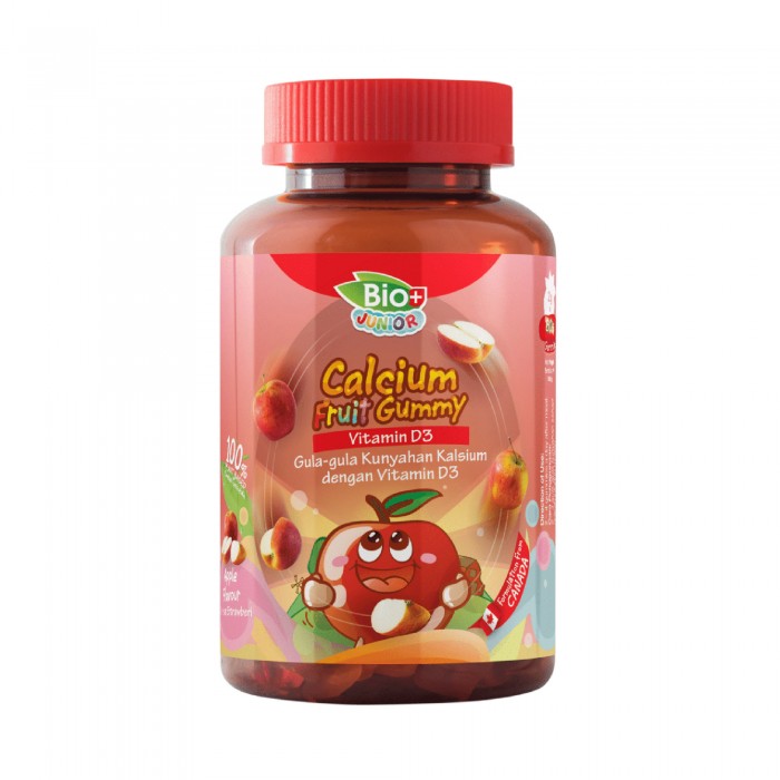 BIO+ Junior Calcium Gummy With Mag, Vit D3 & K2 (Apple Flavour) 80's Calcium kids supplement 钙片软糖