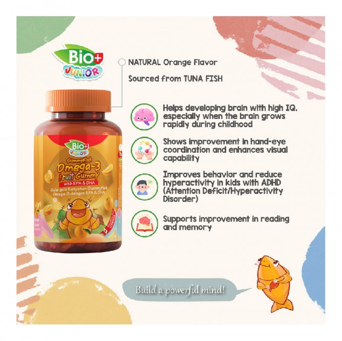 BIO+ Junior Omega 3 Gummy 80's Gula gula 软糖 vitamin 維他命 c for kids