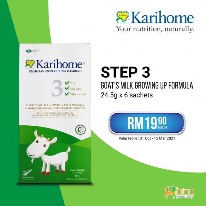 Karihome Goat Milk Growing Up Formula (Step 3) 24.5g x 6 sachets