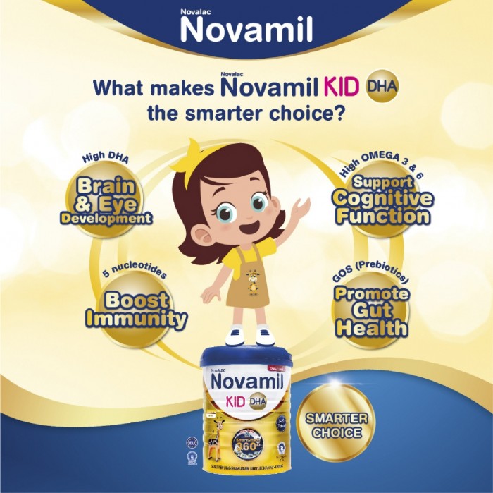 Novamil Kid Dha Growing Up Milk 800g (1-10 Tahun)