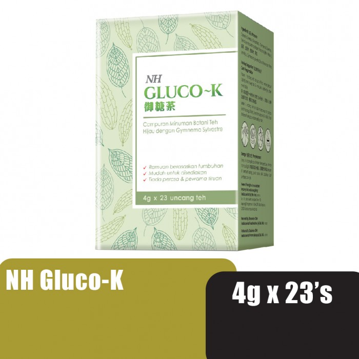 NH Gluco-K Beverage Mix Green Tea for kencing manis 23x4g (Sugar free)