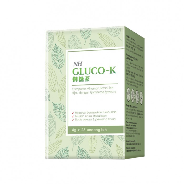 NH Gluco-K Beverage Mix Green Tea for kencing manis 23x4g (Sugar free)