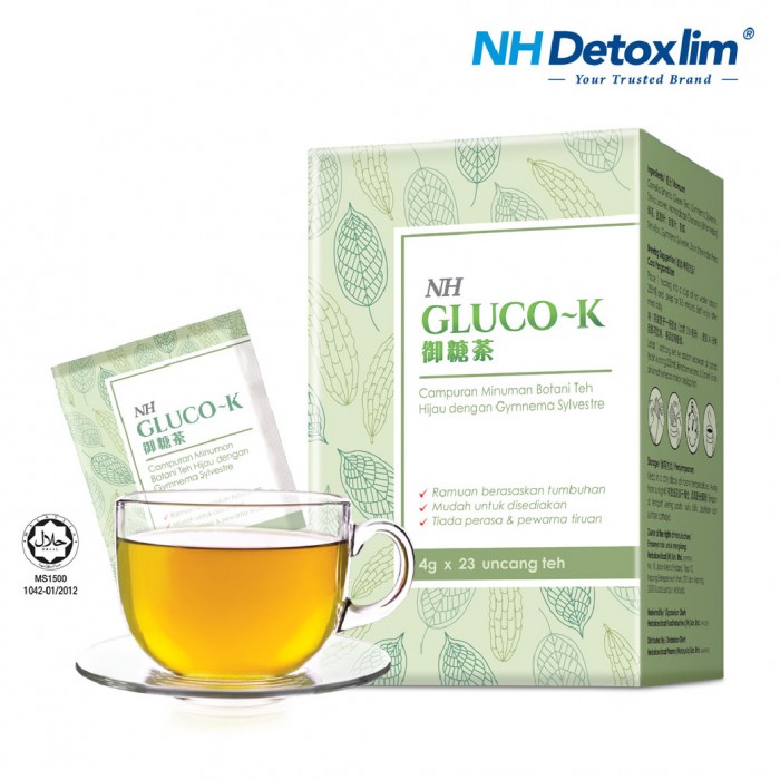 NH Gluco-K Beverage Mix Green Tea for kencing manis 23x4g (Sugar free)