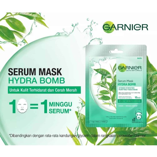 GARNIER Skin Hydra Bomb Green Tea Mask- Hydration Mask , Face Mask , 面膜