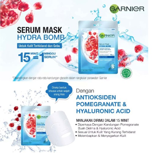 GARNIER Skin Hydra Bomb Pomegranate Mask- Hydration Mask , Face Mask , 面膜