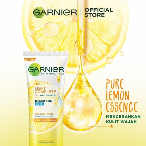 GARNIER Light Complete With Speed Brightening Scrub 100ml- Skin Care, Face Scrub (磨砂膏 臉部)