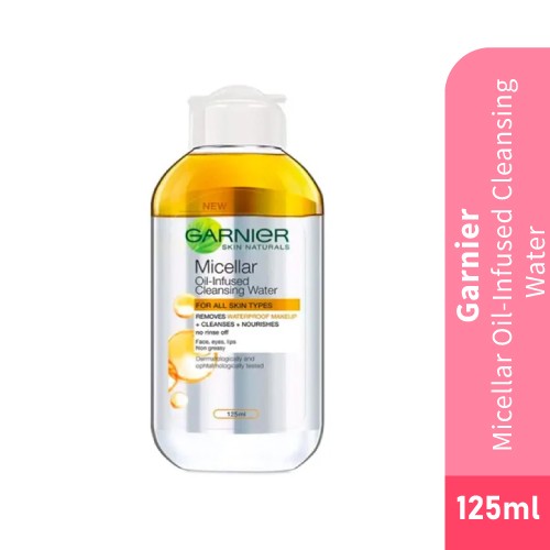 GARNIER Micellar Oil-Infused Cleansing Water 125 ml- Makeup Remover, Skin Care, Cleansing Water