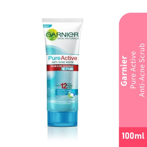 GARNIER Pure Active Acne-Oil Clearing Scrub 100ml- Skin Care, Face Scrub (磨砂膏 臉部)