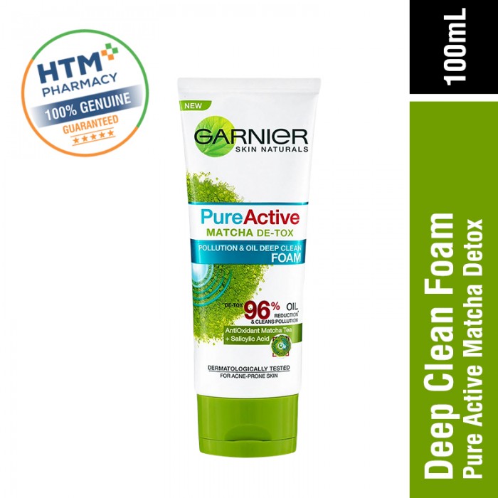 Garnier Pure Active Match De-Tox Pollution & Oil Deep Clean Foam 100ml