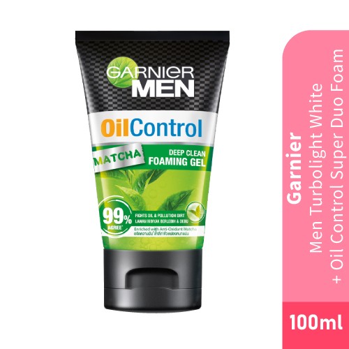 GARNIER Men Oil Control Matcha Gel 100ml - Face Wash, Oil Control Cleanser, 洗脸霜