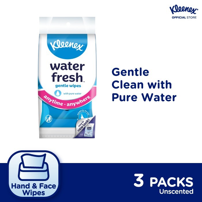 KLEENEX WASH FRESH GENTLE WIPES 10'S X 3