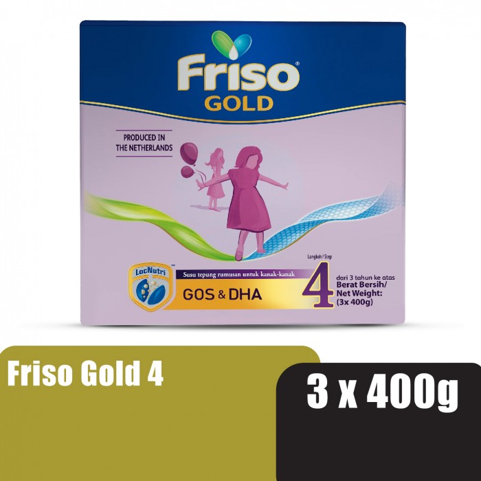 FRISO GOLD Step 4 Milk Formula 400g x 3 - Susu Tepung Junior / Junior Milk Powder 小孩奶粉