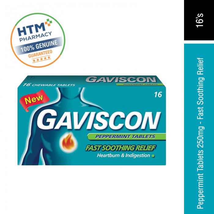 Gaviscon Pep.Tablet 250MG 16'S