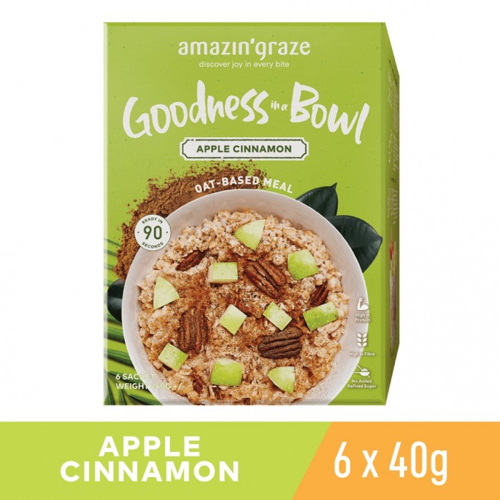 Amazin' Graze Goodness Bowl 6x40G - Apple Cinnamon