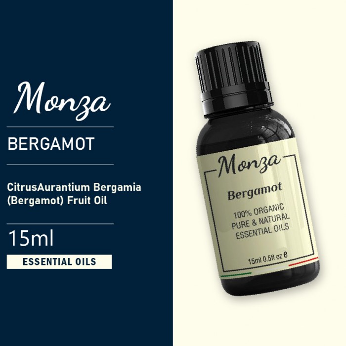 Monza Bergamot Essential Oil 15ml - Aromatherapy Diffuser Humidifier, Massage Aromatherapy Oil Minyak Urut Aromaterapi