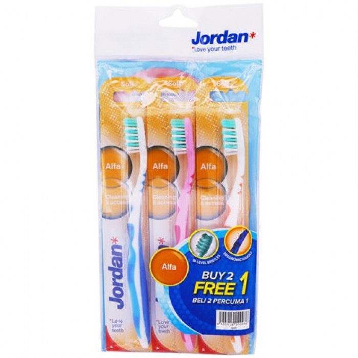 JORDAN ALFA TOOTHBRUSH BUY  2 FREE 1 - SOFT