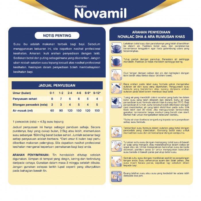 Novalac Dha & Ara 800G 0-12 Bulan