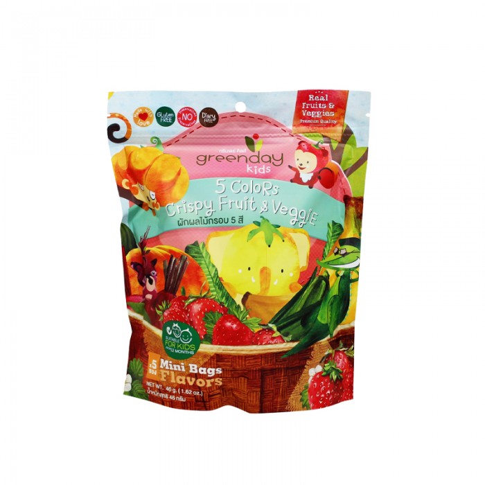 Greenday Snack 46g - Kids 5 Colors Crispy Fruit & Vege