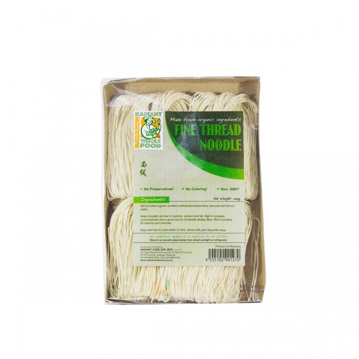 Radiant Organic Noodle Fine Threads 250g (Ingredients)