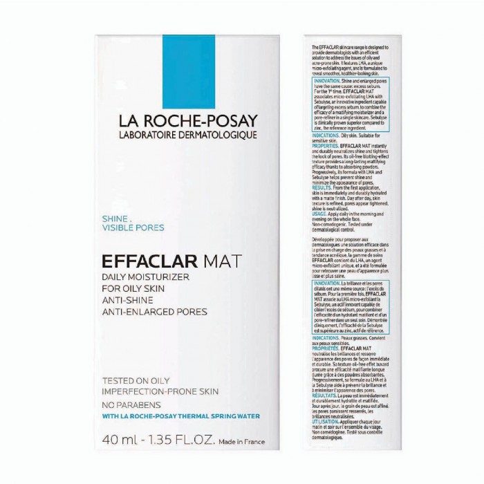 LA ROCHE POSAY Effaclar Mat Mattifying & Hydrating Moisturizer 40ml - Moisturiser For Anti Acne/Jerawat/Dry Skin 保湿 补水