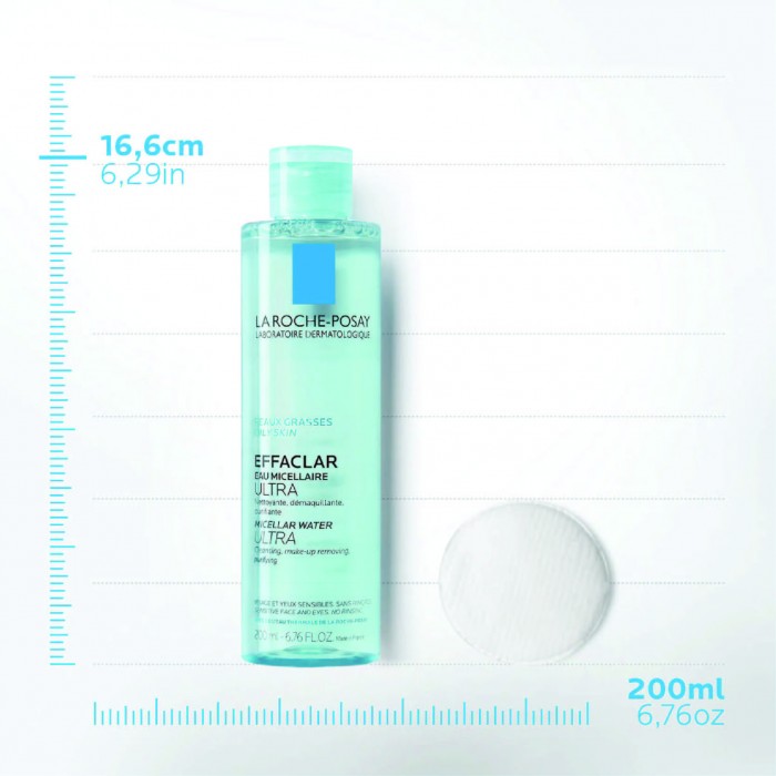 LA ROCHE POSAY Effaclar Micellar Water Ultra Makeup Remover 200ml - Pembersih Muka Miceller Water 卸妝水