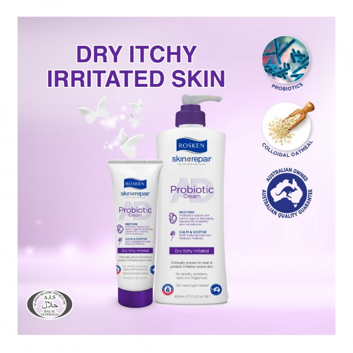 ROSKEN Probiotic Hand Cream 75ml - Dry Itchy Irritated Sensitive skin krim tangan kulit kering 皮膚 敏感 止癢护手霜