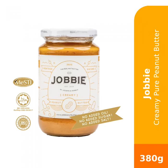 JOBBIE Jam Creamy Pure Peanut Butter 380g