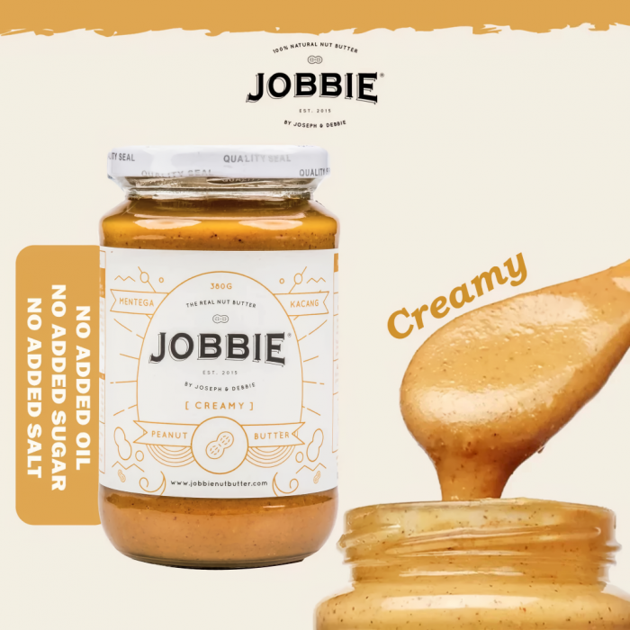 JOBBIE Jam Creamy Pure Peanut Butter 380g