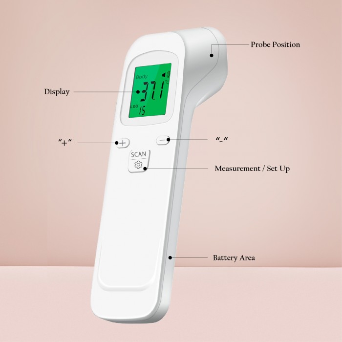 Infrared Forehead Non-Contact Thermometer GP-100 Mini - Suhu Thermometer Suitable For Baby 红外线 溫度計 体温