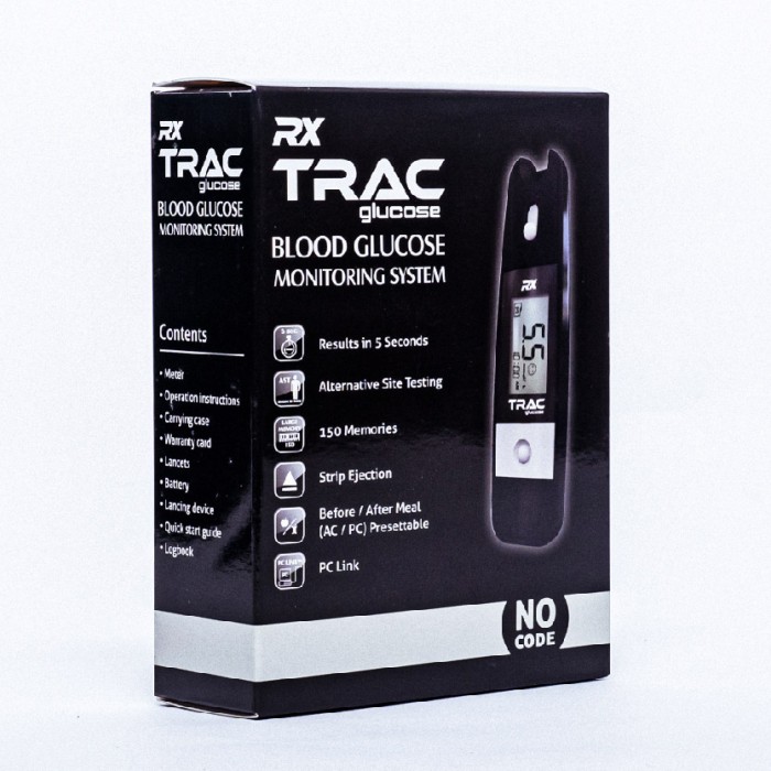 Rx Trac Blood Glucose Monitor Blood Sugar Test Glucometer Mesin Cek Kencing Manis 血糖计